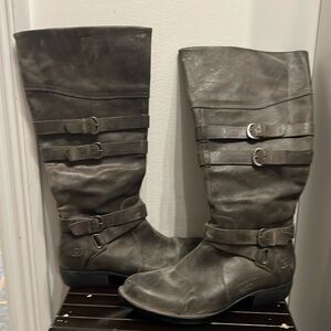 Born distressed boots in a grayish brown color size 8 medium